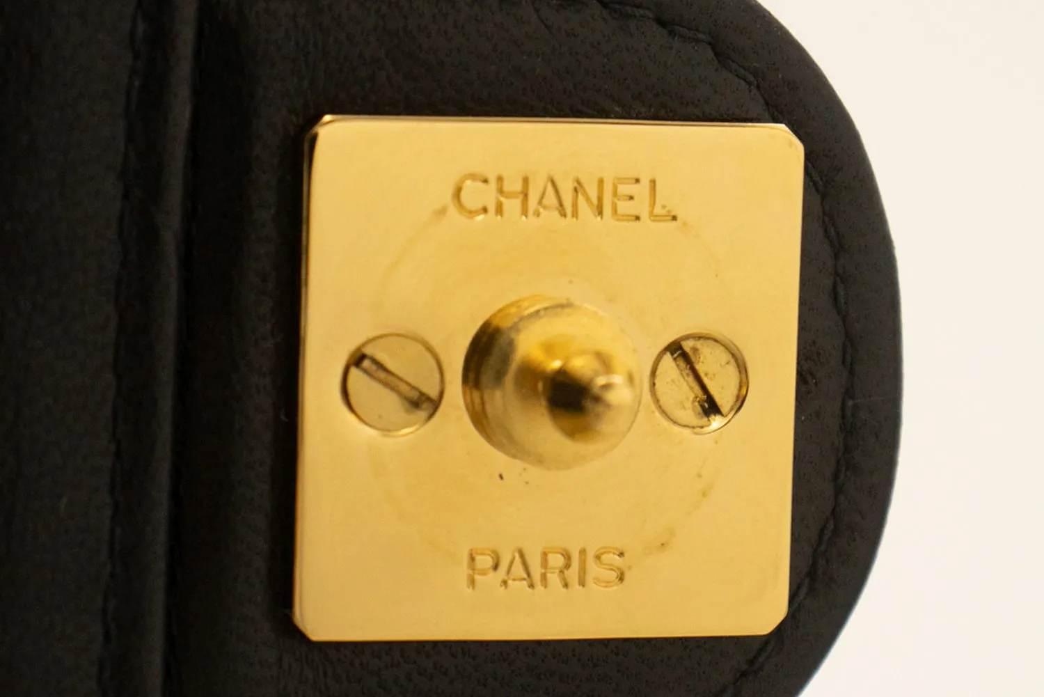 CHANEL Small Chain Shoulder Bag Clutch Black Quilted Flap Lambskin n93