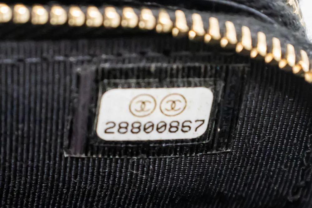 CHANEL V-Stitch Lambskin Wallet On Chain WOC Double Zip Chain Bag L14