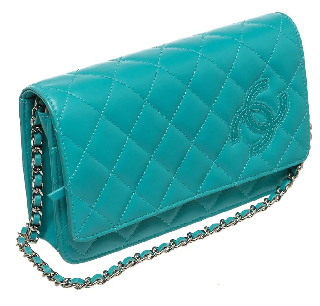 Chanel Wallet on Chain Bag Teal Lambskin