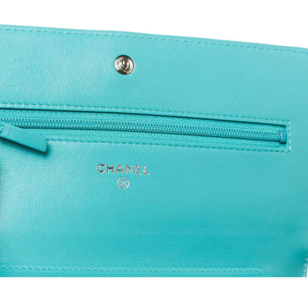 Chanel Wallet on Chain Bag Teal Lambskin