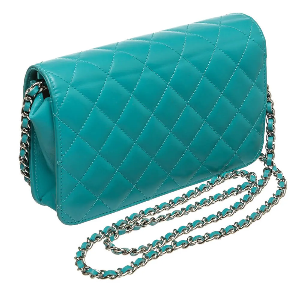 Chanel Wallet on Chain Bag Teal Lambskin