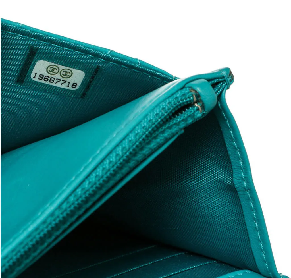 Chanel Wallet on Chain Bag Teal Lambskin