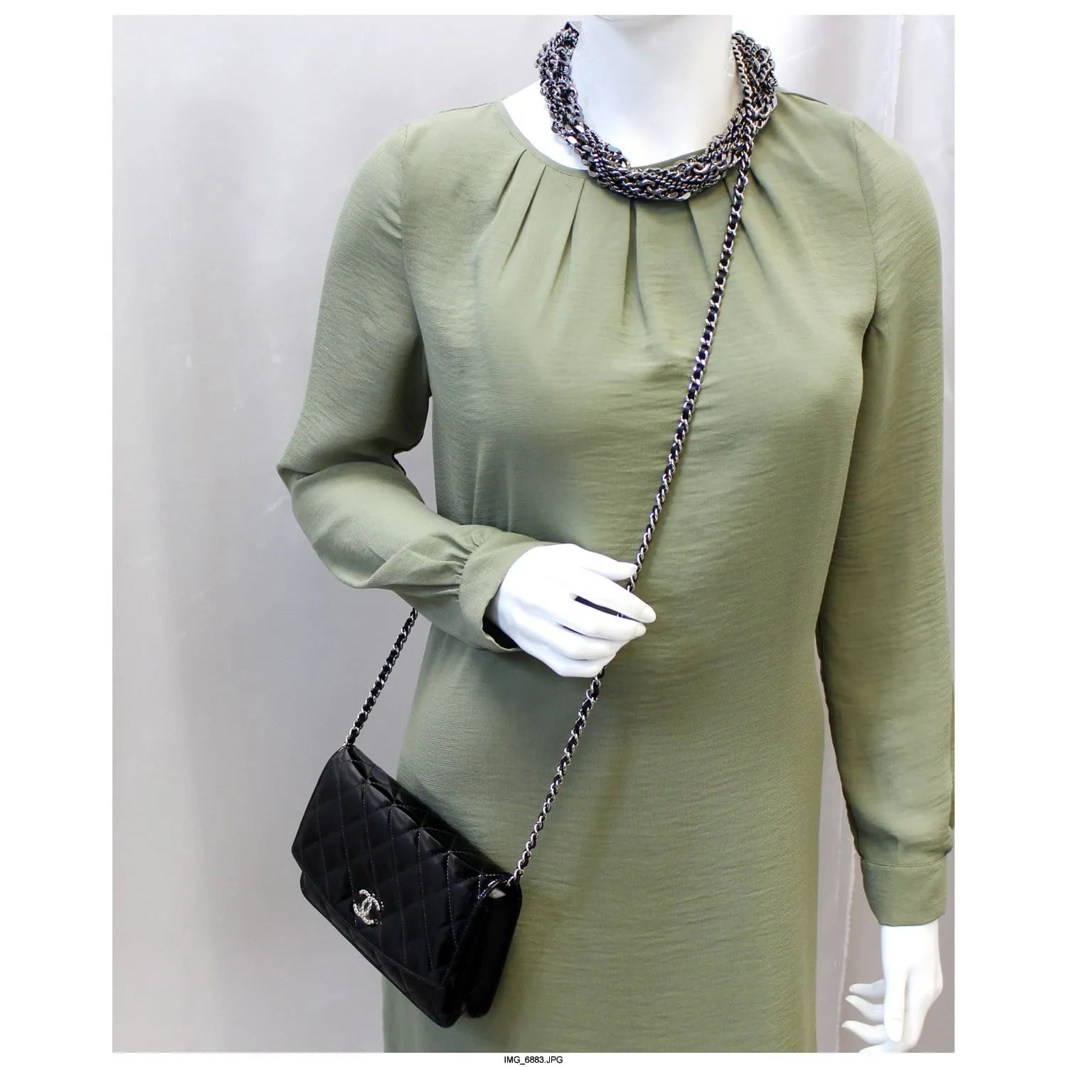 CHANEL Wallet On Chain Patent Leather Shoulder Crossbody Bag