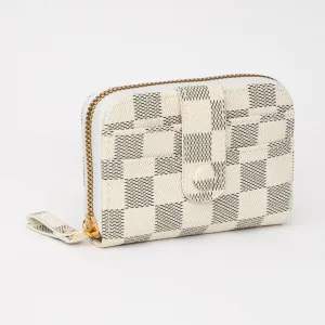 CHECKERED FAUX LEATHER CARD HOLDER (MULTIPLE COLORS)