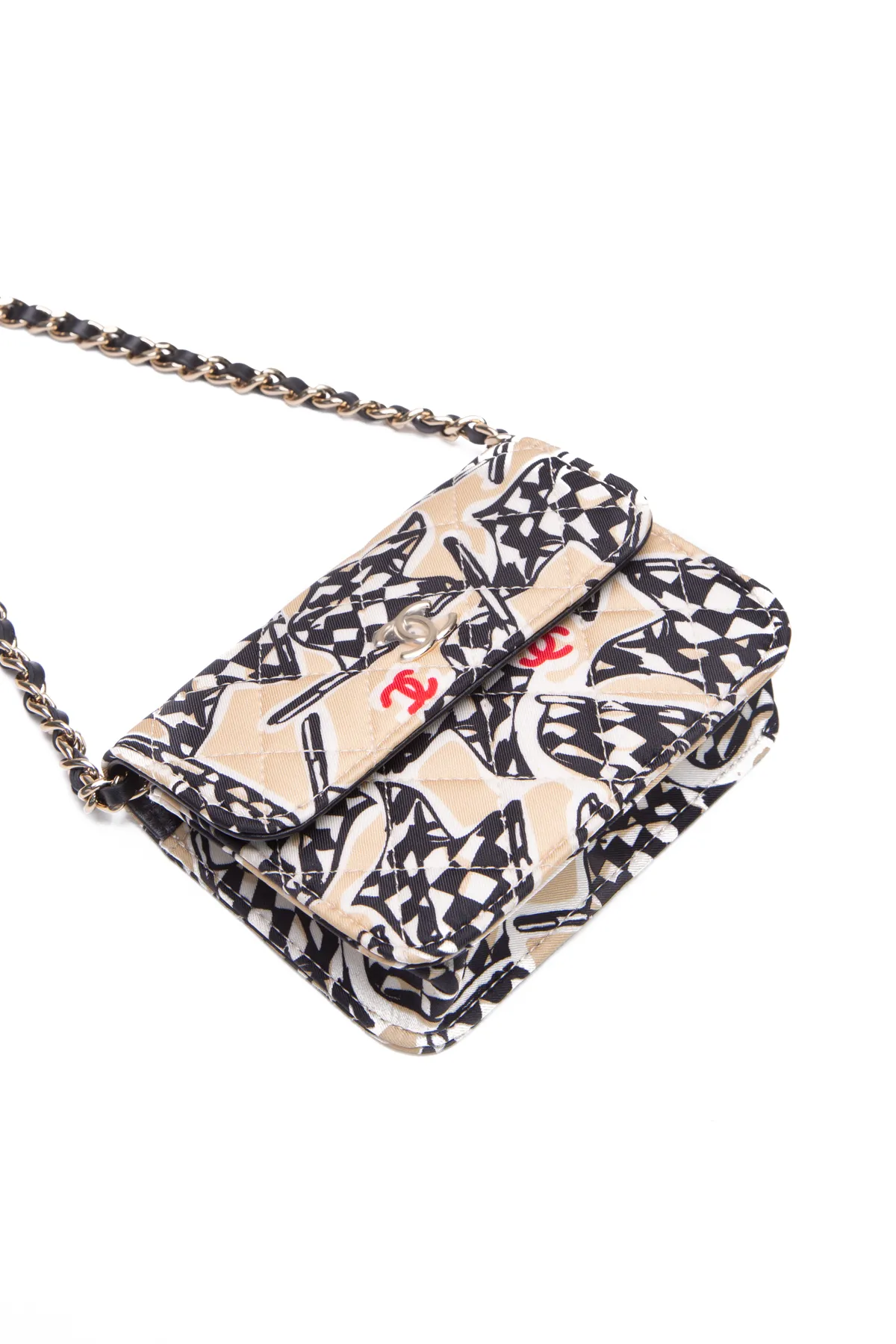 Checkered Flag CC Mini Wallet on Chain Bag