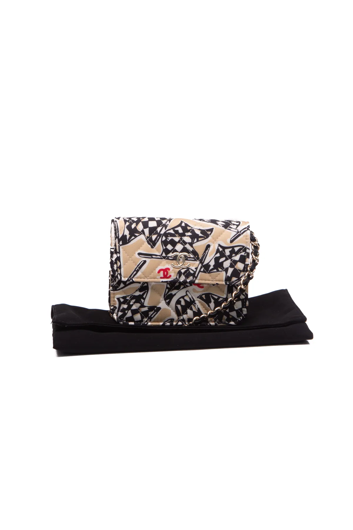Checkered Flag CC Mini Wallet on Chain Bag