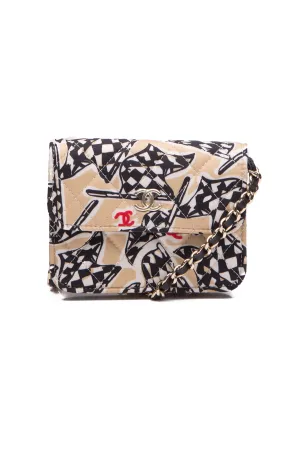 Checkered Flag CC Mini Wallet on Chain Bag