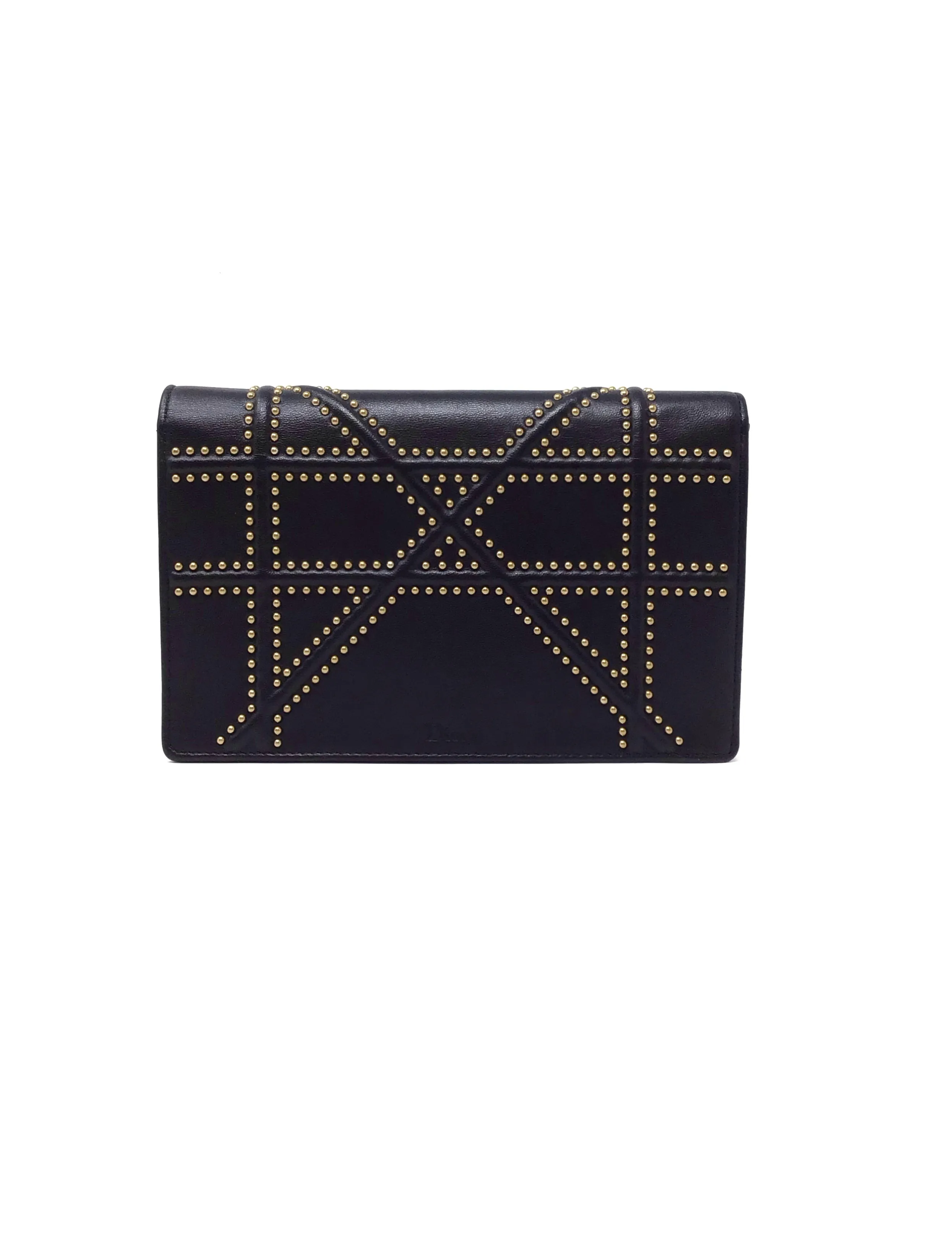 Christian Dior 'Diorama' Lamb Studded Wallet on Chain Bag