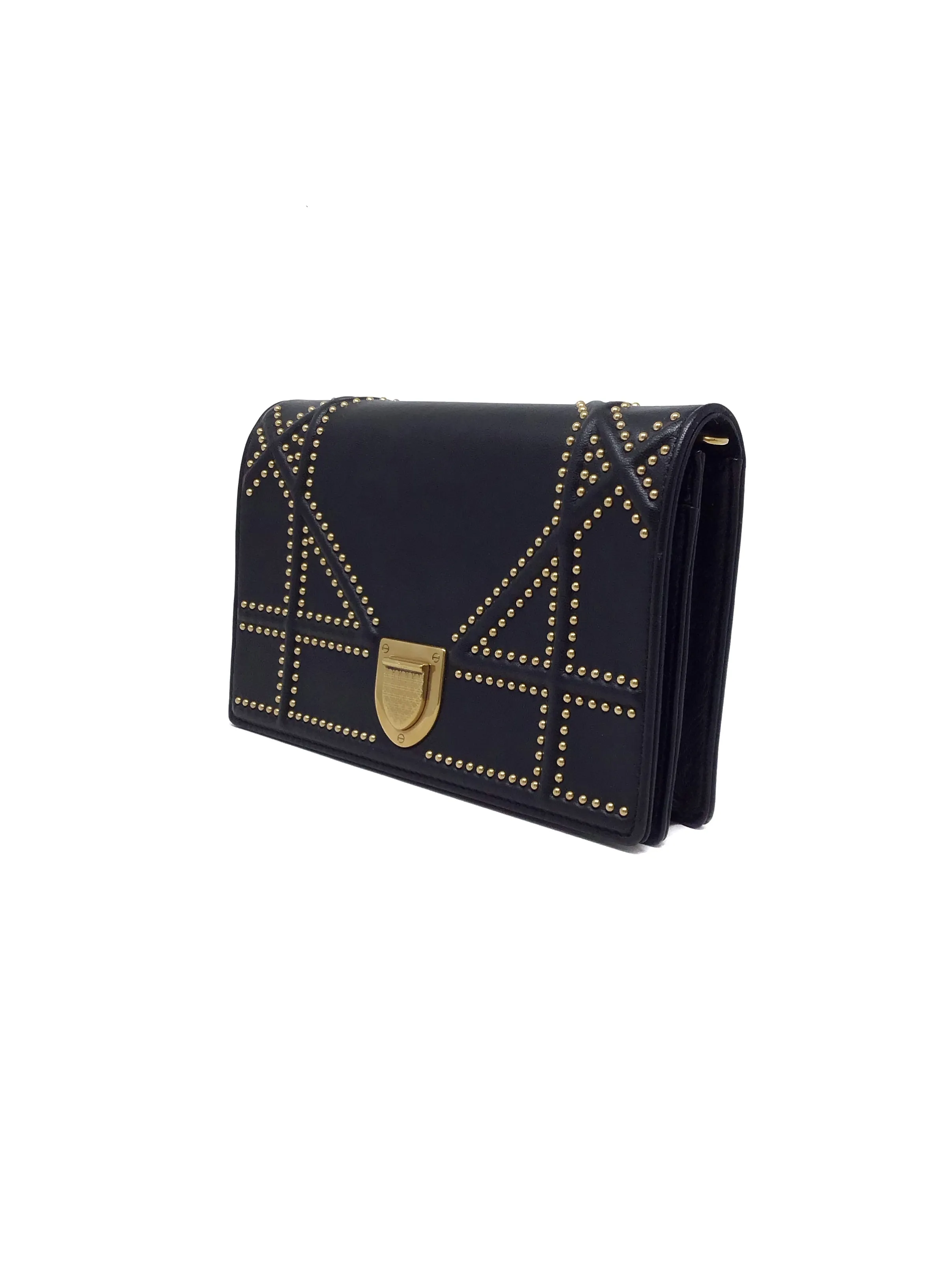 Christian Dior 'Diorama' Lamb Studded Wallet on Chain Bag
