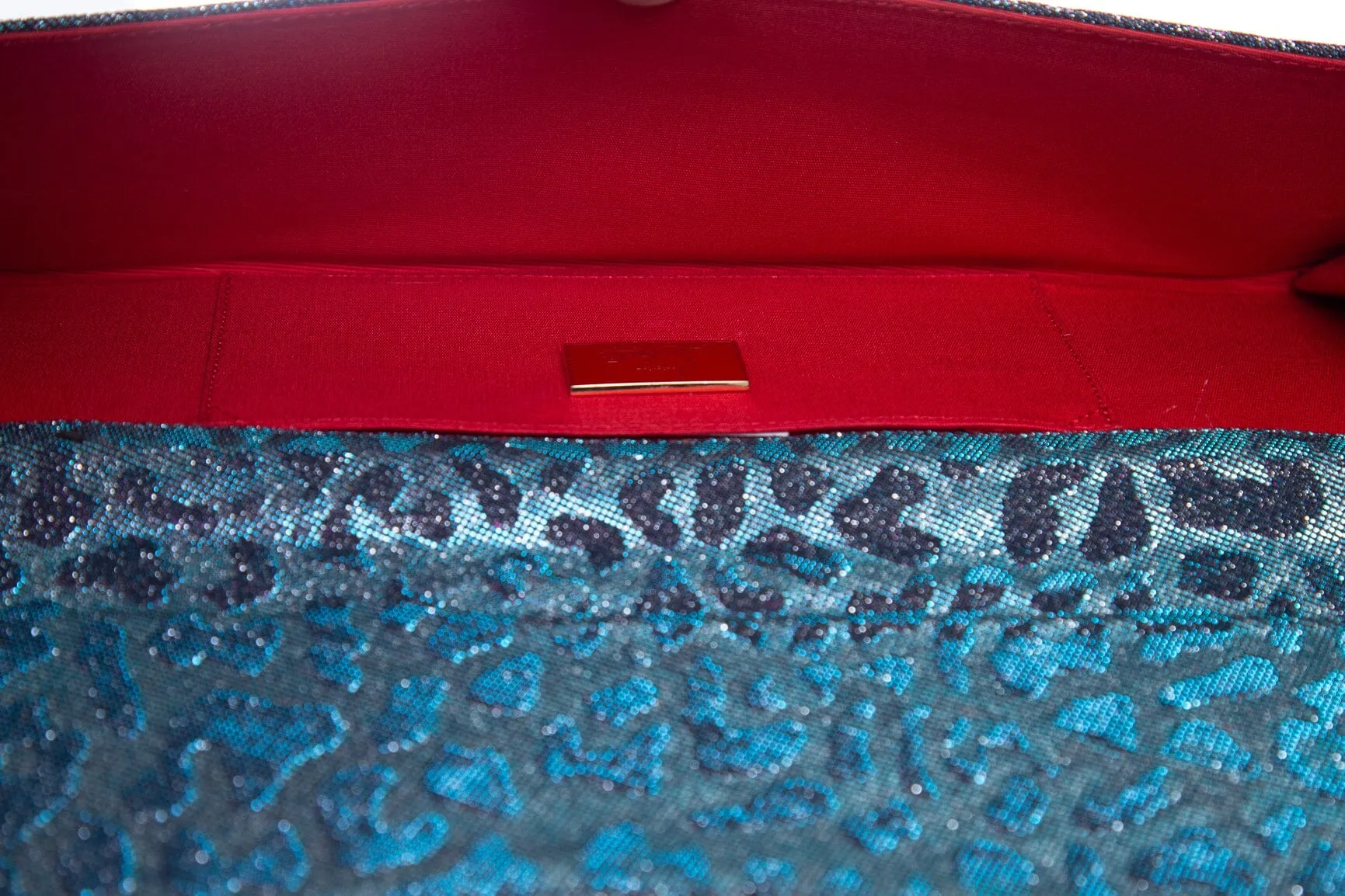 Christian Louboutin Purple Sparkle Cheetah Clutch