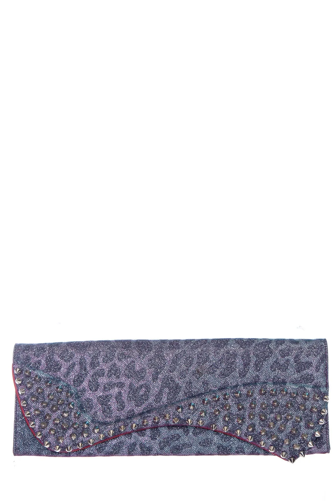 Christian Louboutin Purple Sparkle Cheetah Clutch