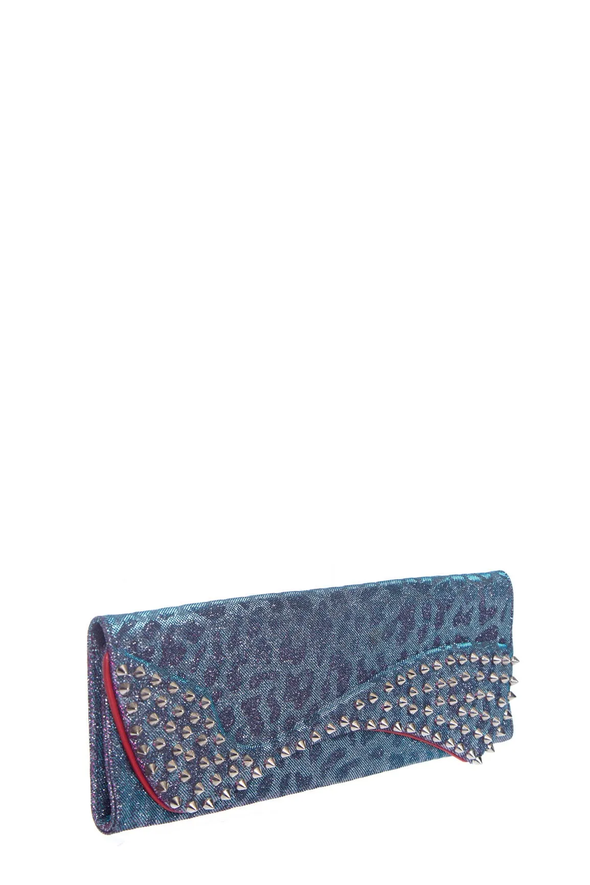 Christian Louboutin Purple Sparkle Cheetah Clutch