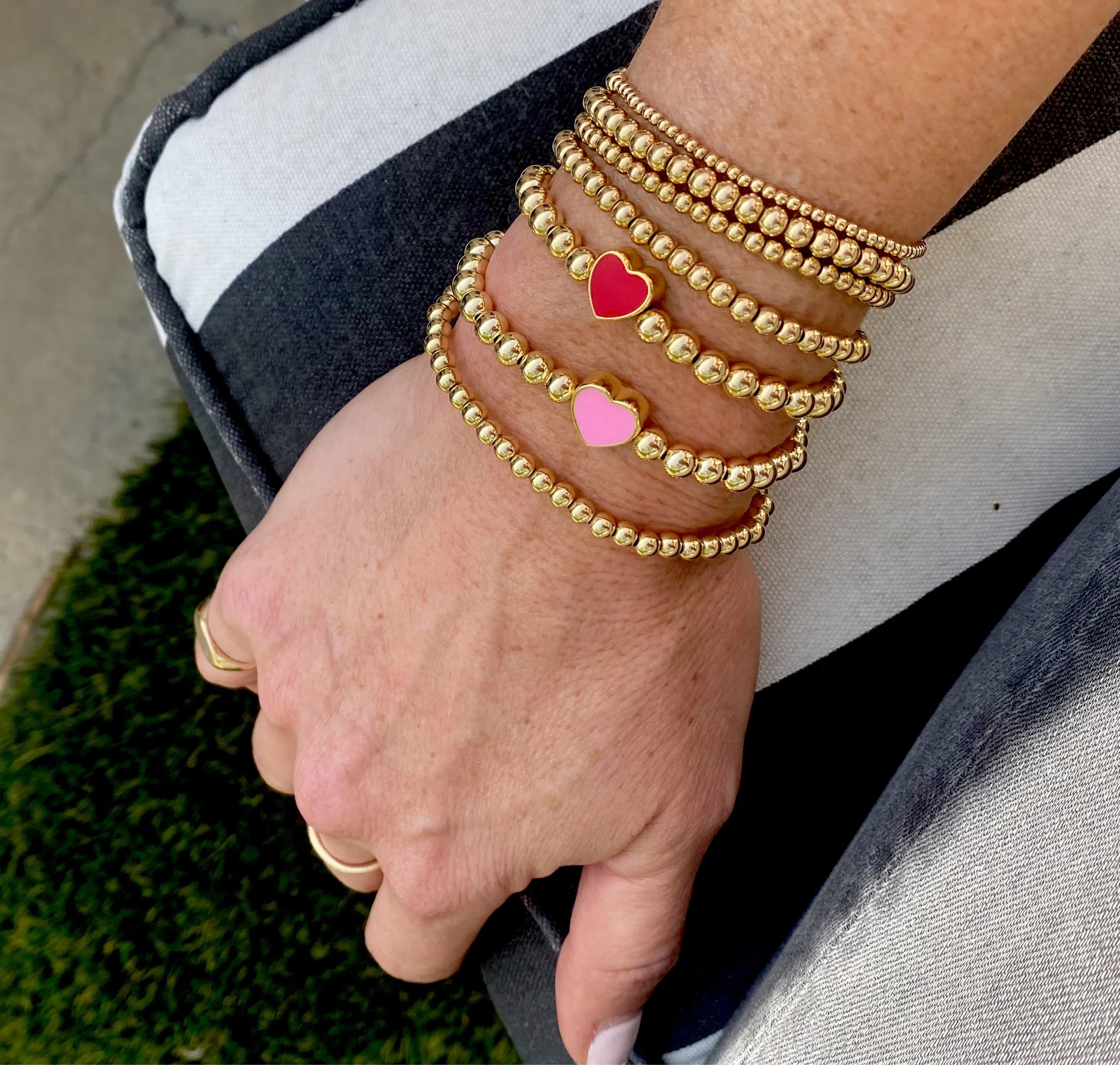 Chunky Enamel Heart Bracelet
