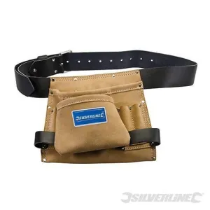 Cintura cuoio pelle portautensili attrezzi 8 Tasche 260 x 230mm Silverline