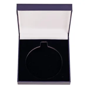 Classic Leatherette Medal Box Blue 100x100mm
