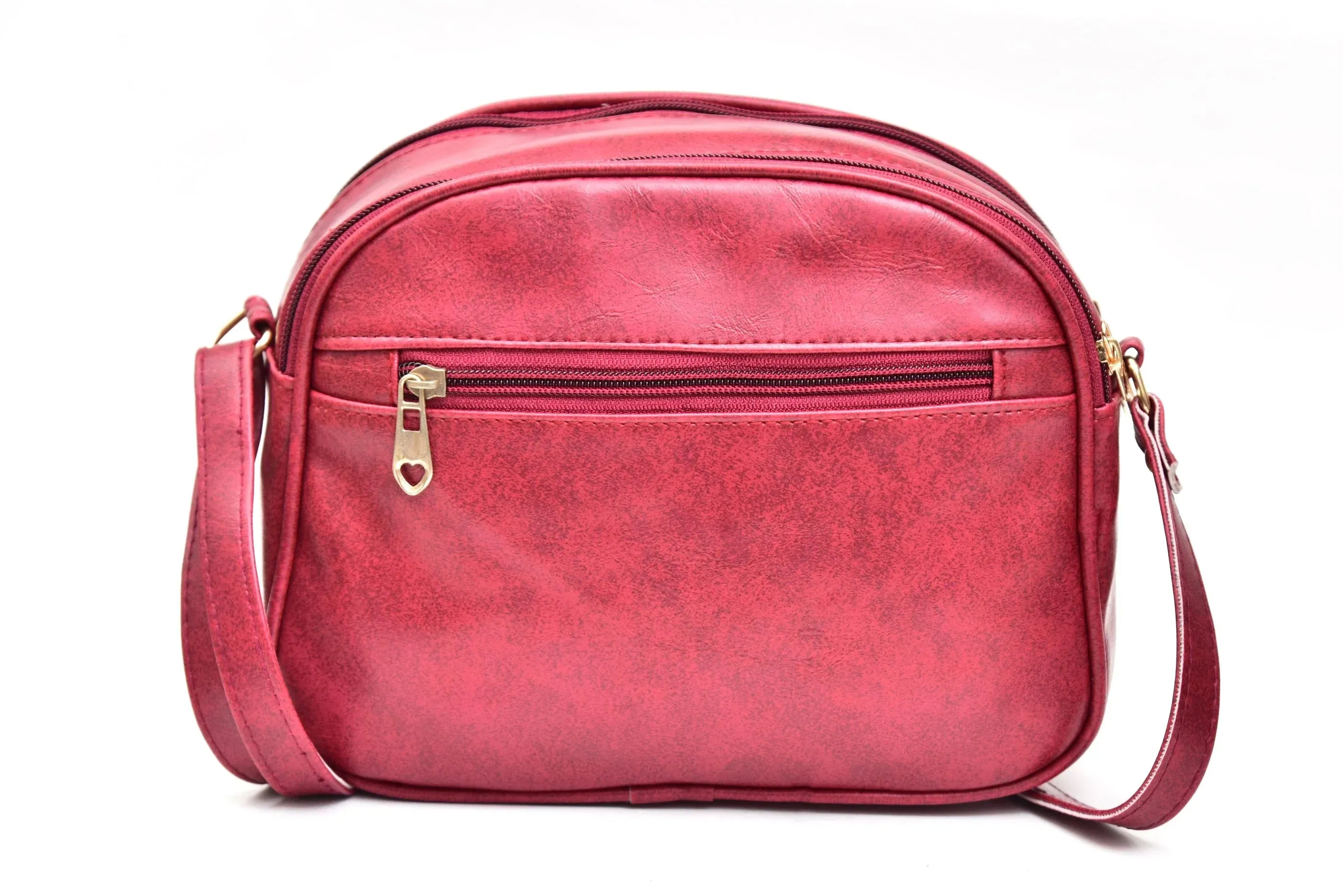 Classy Leather Customized Chain Sling Bag   Men's Wallet (Women's Combo) (Maroon Maroon)