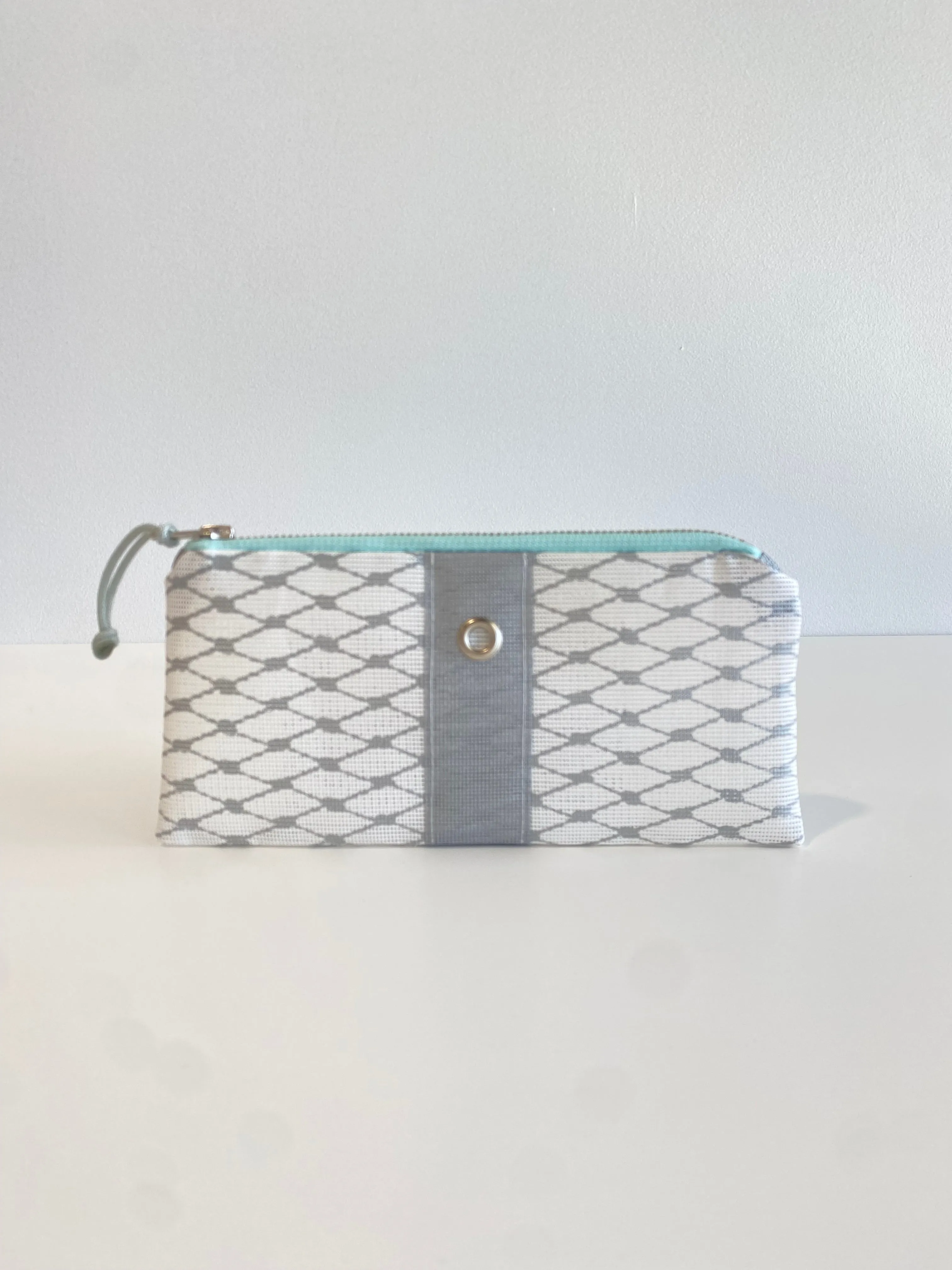 Clearance - Silver & Aqua Mini Clutch