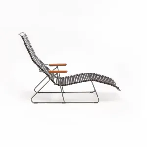Click Sun Lounger with Armrest Black