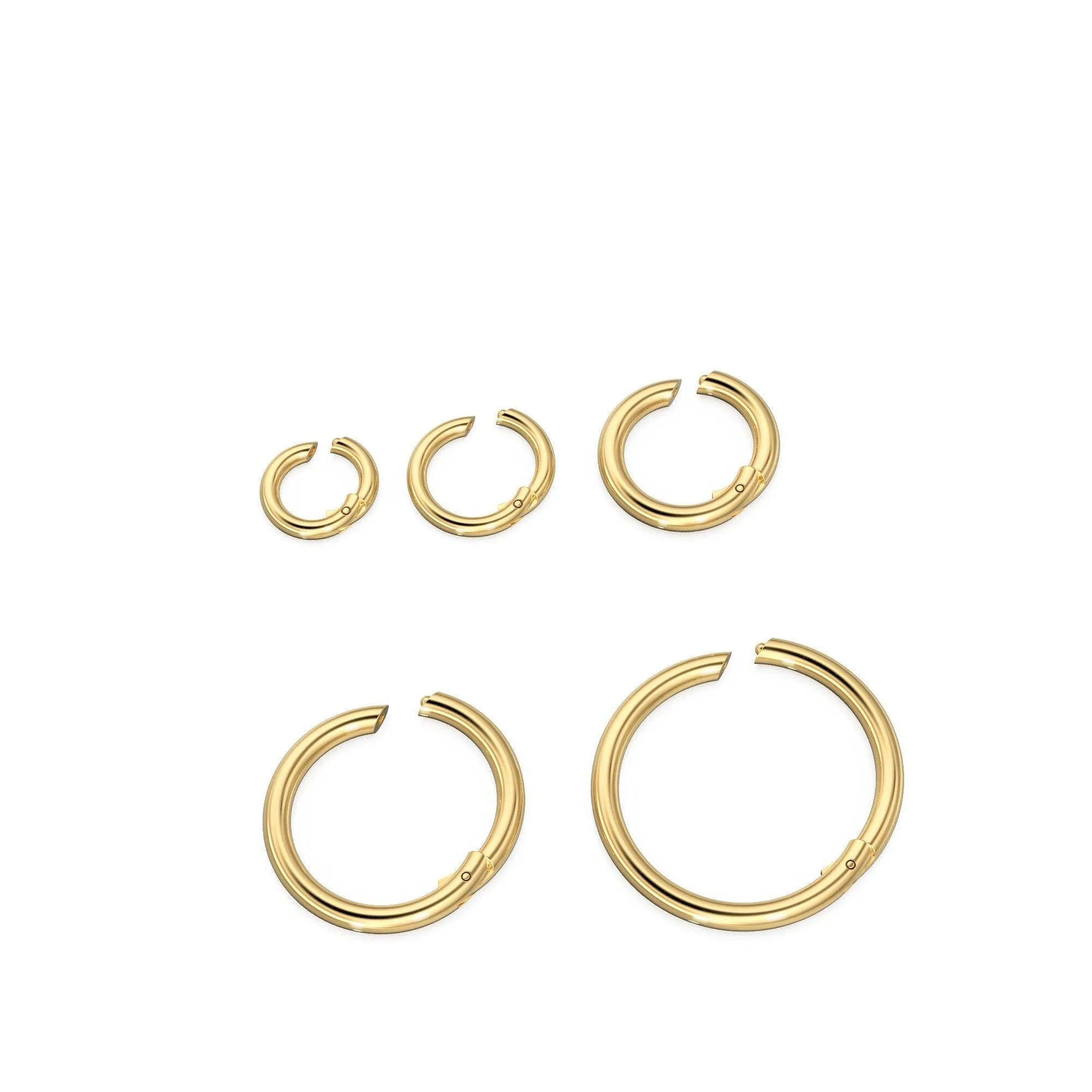 Clicker Round Gold Connector / 14K Solid Gold  Connector / Necklace Connector Clasp Lock / Charm holder / Solid Gold Charms Clasp