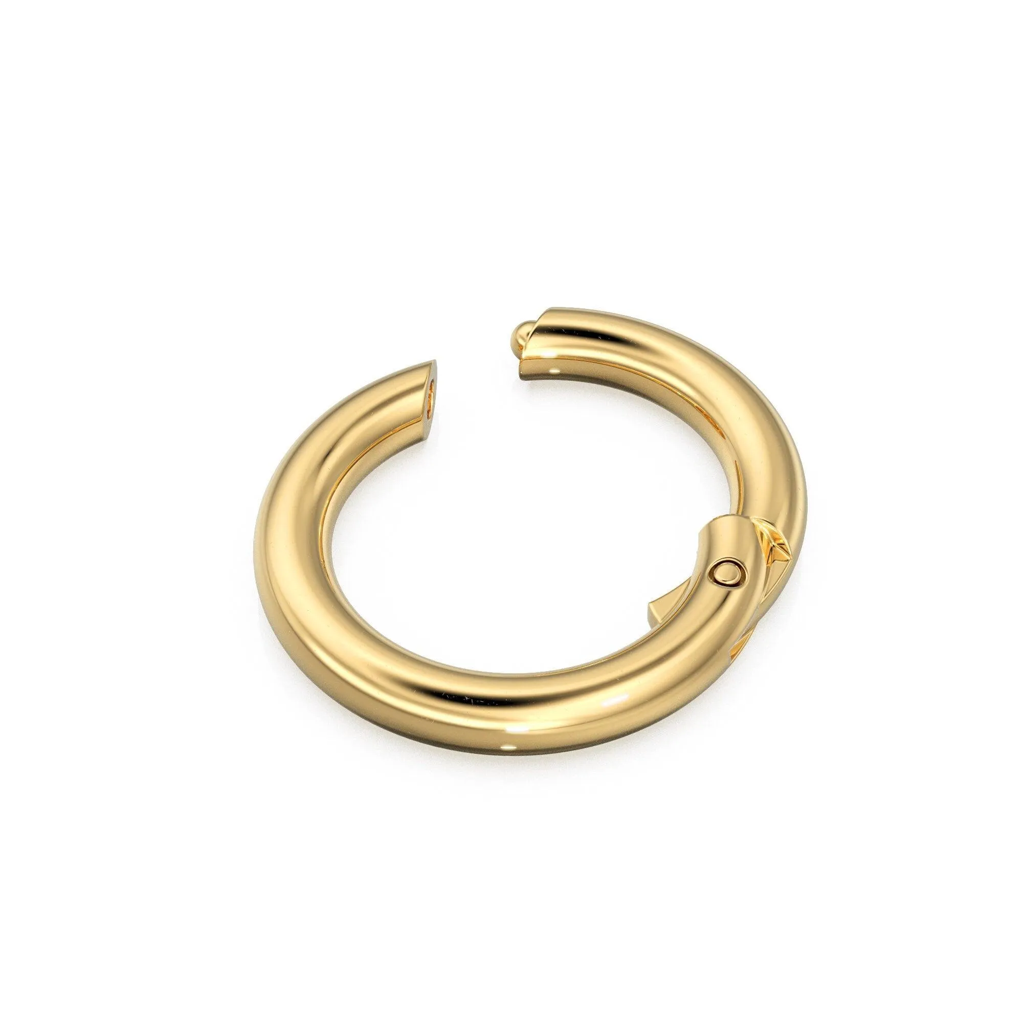 Clicker Round Gold Connector / 14K Solid Gold  Connector / Necklace Connector Clasp Lock / Charm holder / Solid Gold Charms Clasp