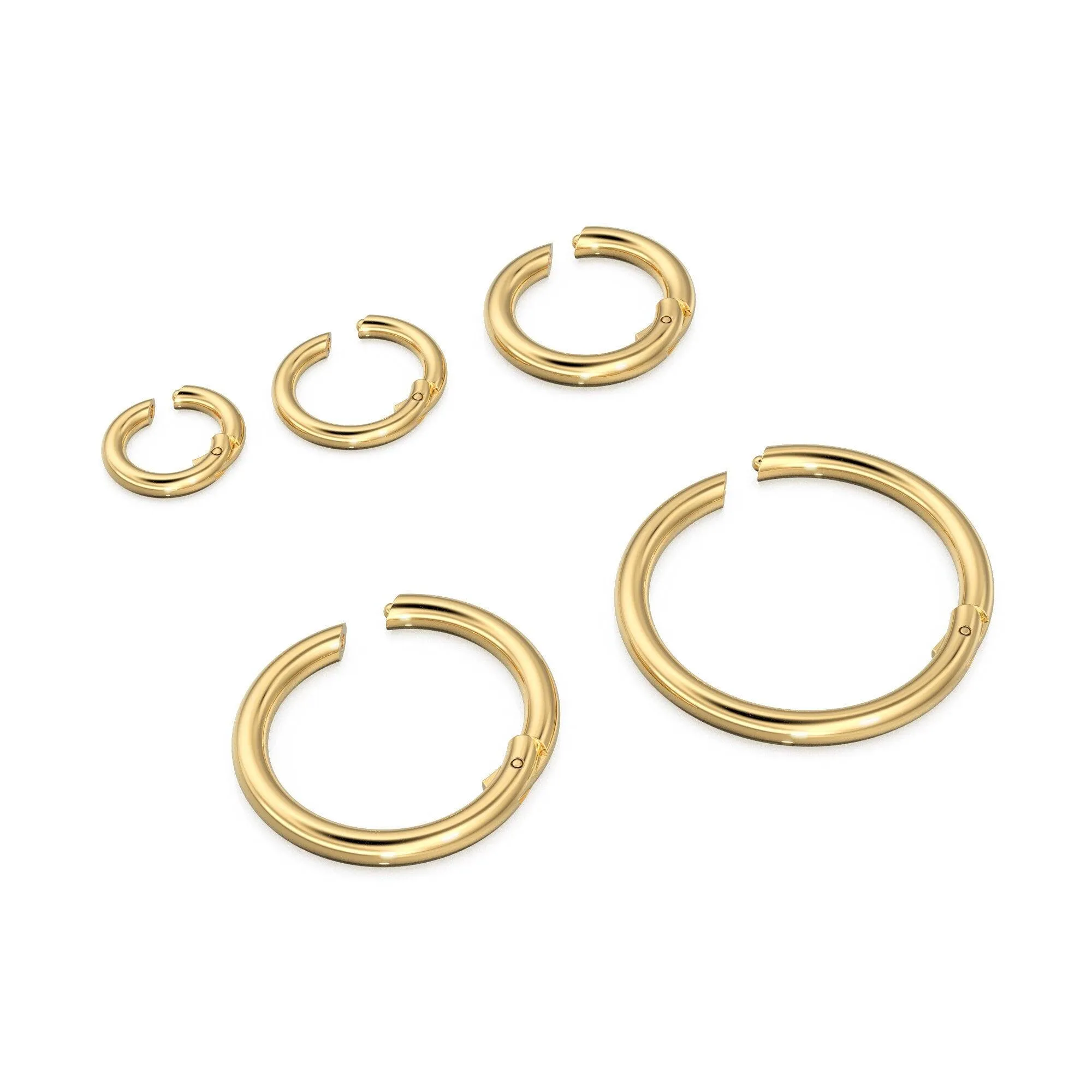 Clicker Round Gold Connector / 14K Solid Gold  Connector / Necklace Connector Clasp Lock / Charm holder / Solid Gold Charms Clasp