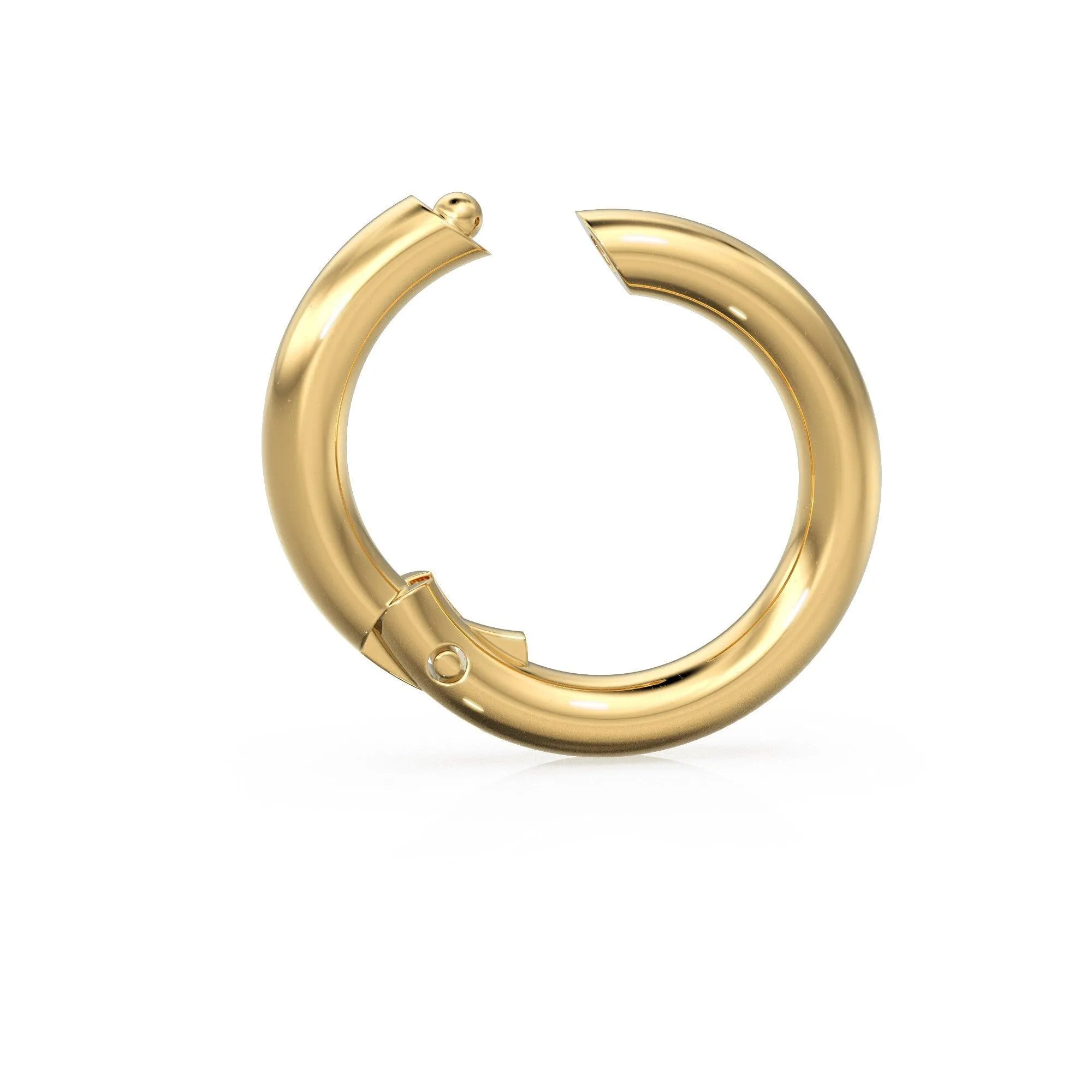 Clicker Round Gold Connector / 14K Solid Gold  Connector / Necklace Connector Clasp Lock / Charm holder / Solid Gold Charms Clasp