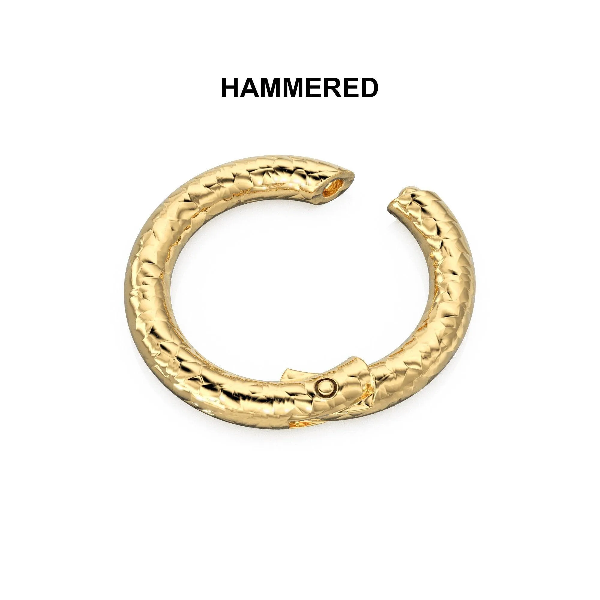 Clicker Round Gold Connector / 14K Solid Gold  Connector / Necklace Connector Clasp Lock / Charm holder / Solid Gold Charms Clasp