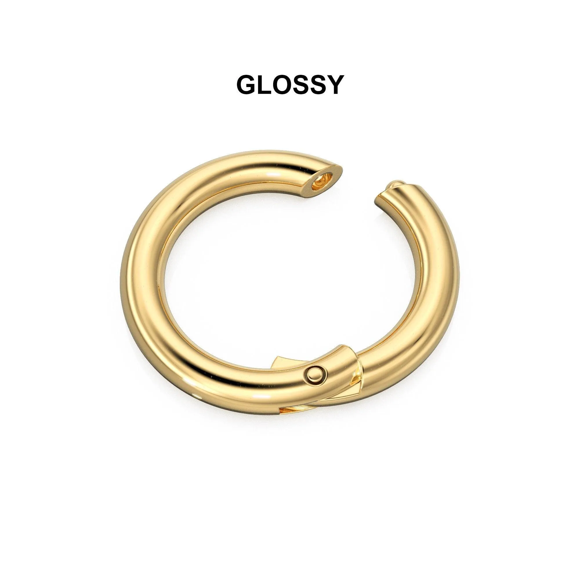 Clicker Round Gold Connector / 14K Solid Gold  Connector / Necklace Connector Clasp Lock / Charm holder / Solid Gold Charms Clasp