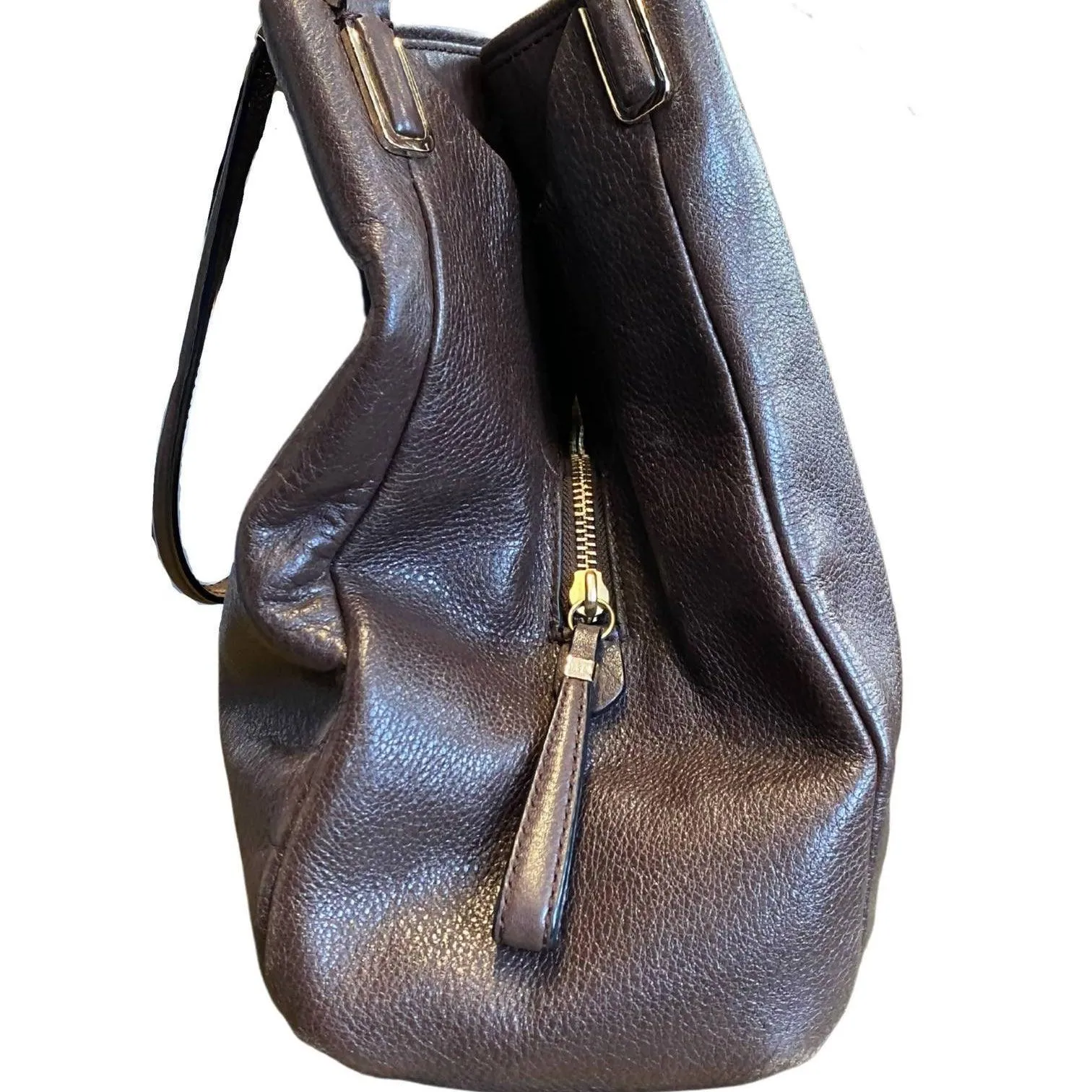 COACH Brown Leather Bucket Handle Bag