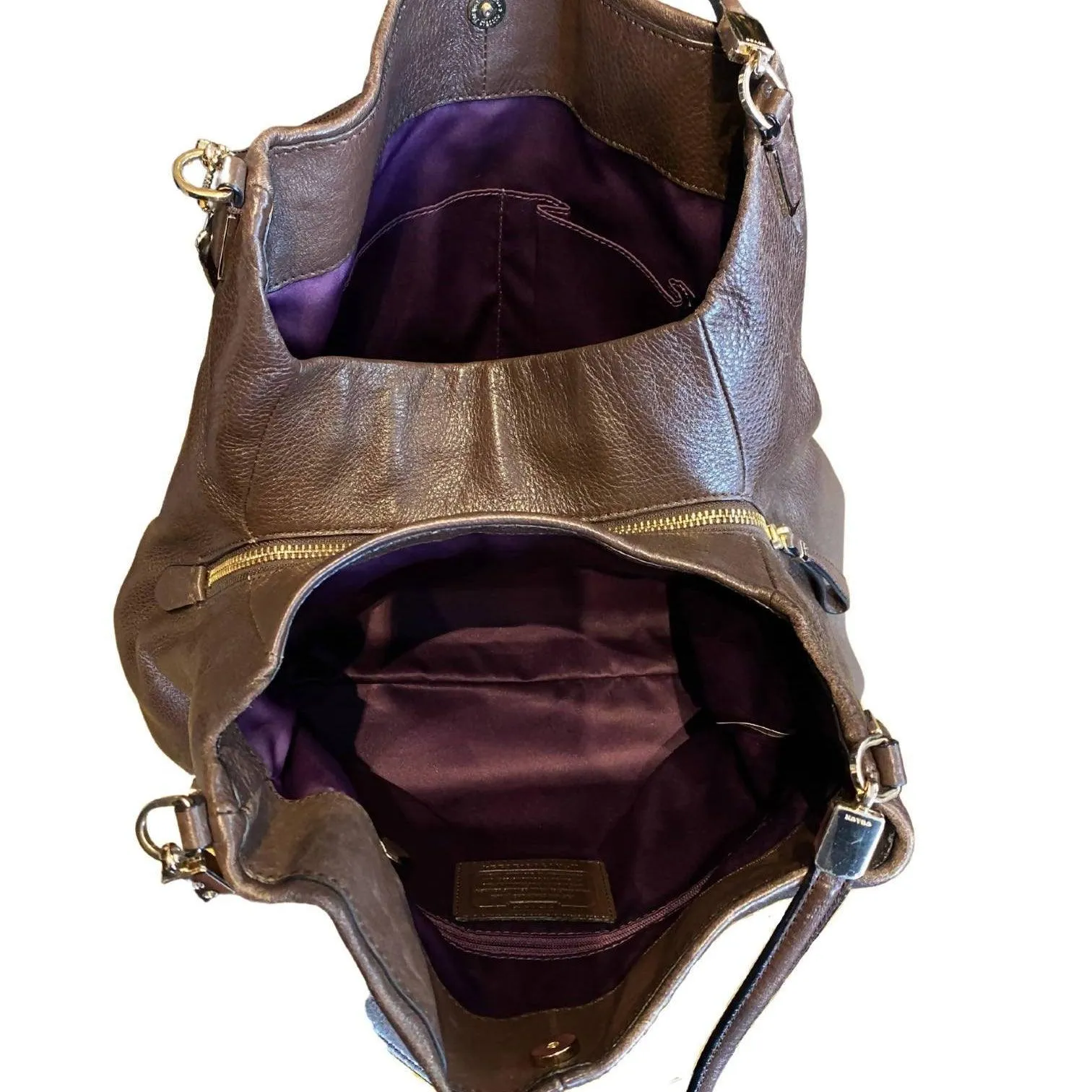 COACH Brown Leather Bucket Handle Bag