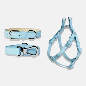 Coastal Blue Dog Collar, Harness & Lead Set