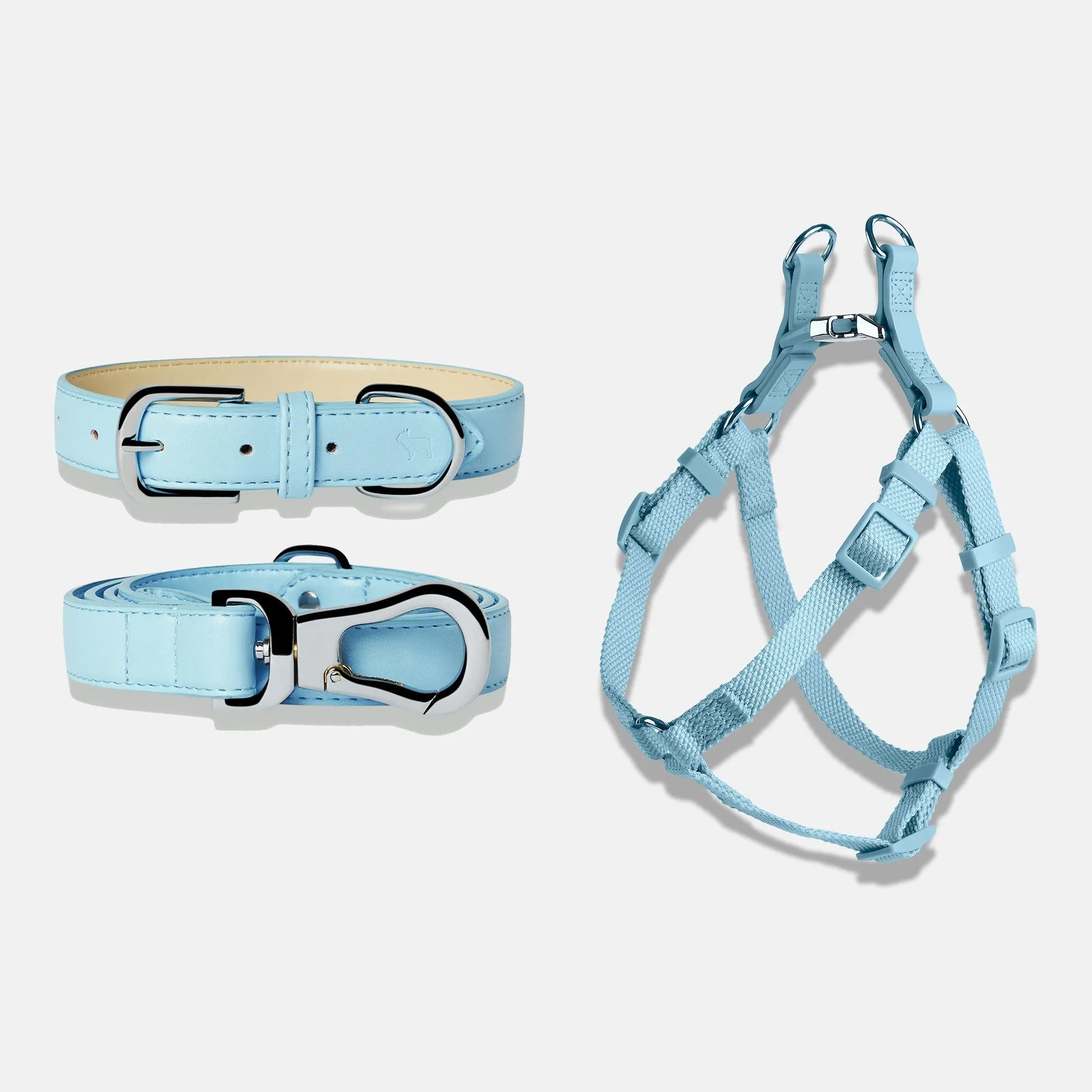Coastal Blue Dog Collar, Harness & Lead Set