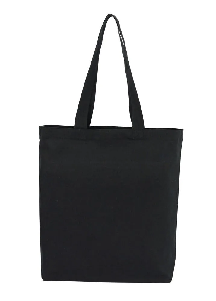 Cotton Bag -  Tote Black With Bottom Only Plain Bag