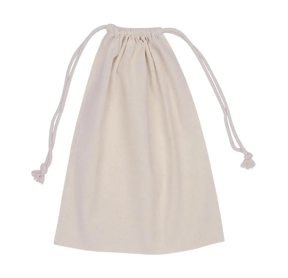 Cotton Drawstring Medium Pouch Plain