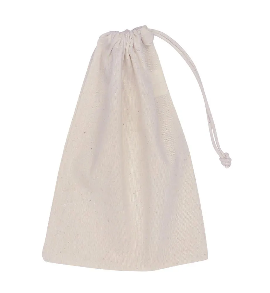 Cotton Drawstring Small Pouch Plain