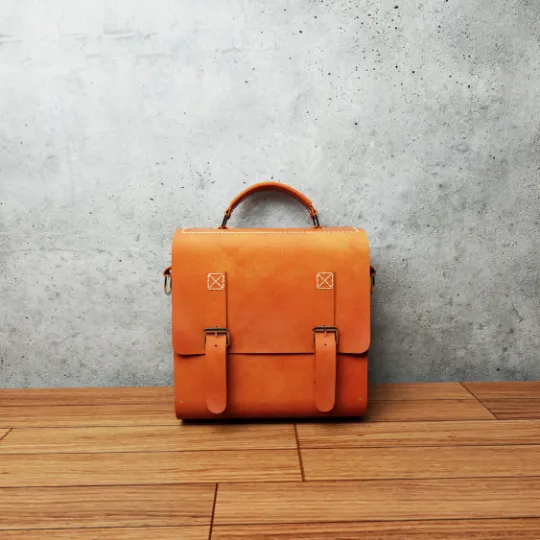 CROSSBODY LEATHER WOOD PURSE