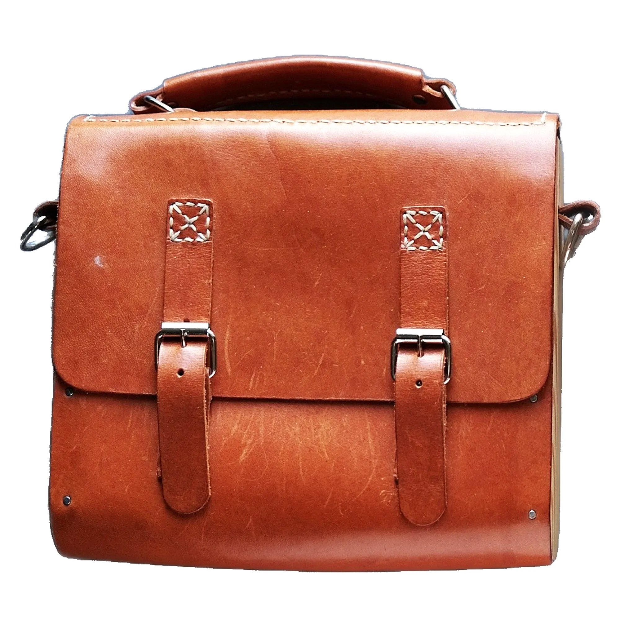 CROSSBODY LEATHER WOOD PURSE