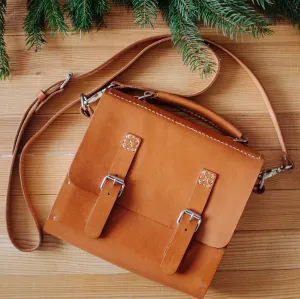 CROSSBODY LEATHER WOOD PURSE