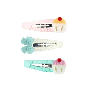 Cupcakes and Bow Pearlized Snap Clip -VAL24