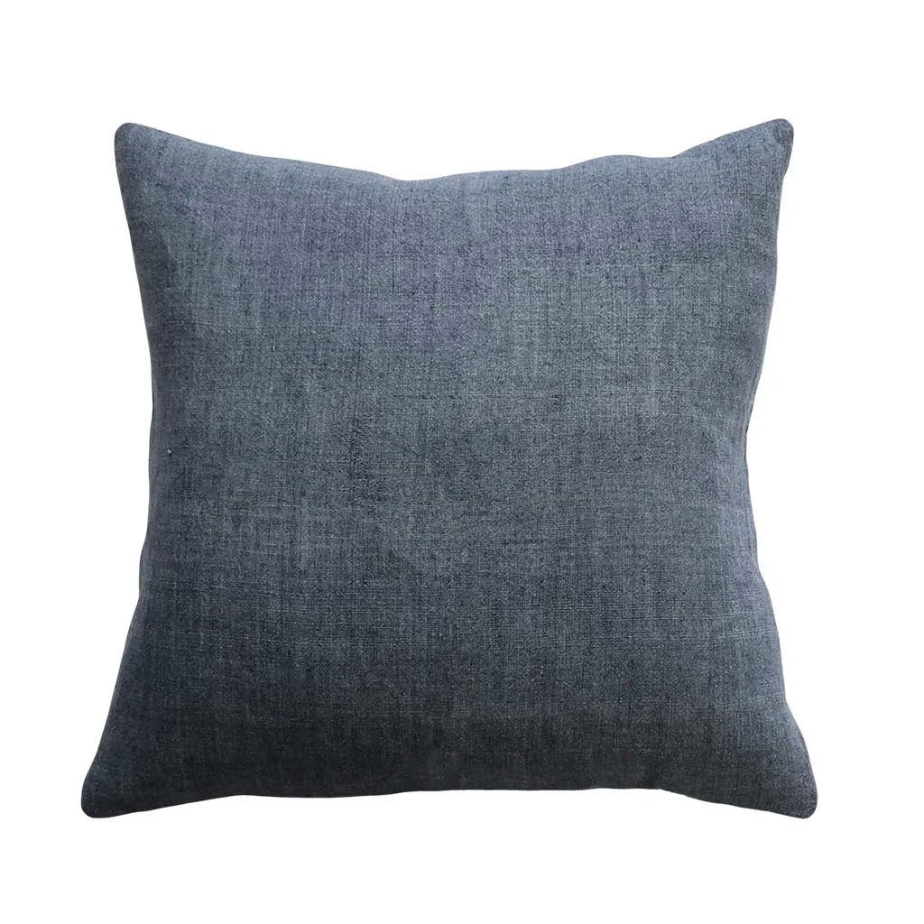 Cushion - Indira 100% Linen With Feather Inner - French Navy