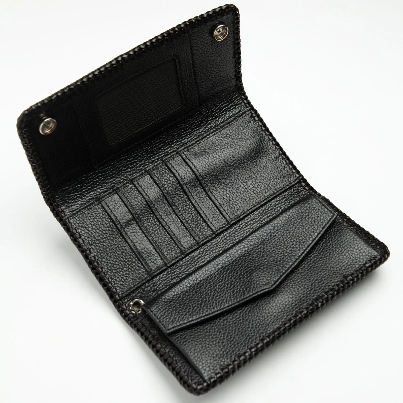Custom Skull Stingray Inlaid Genuine Leather Biker Chain Wallet