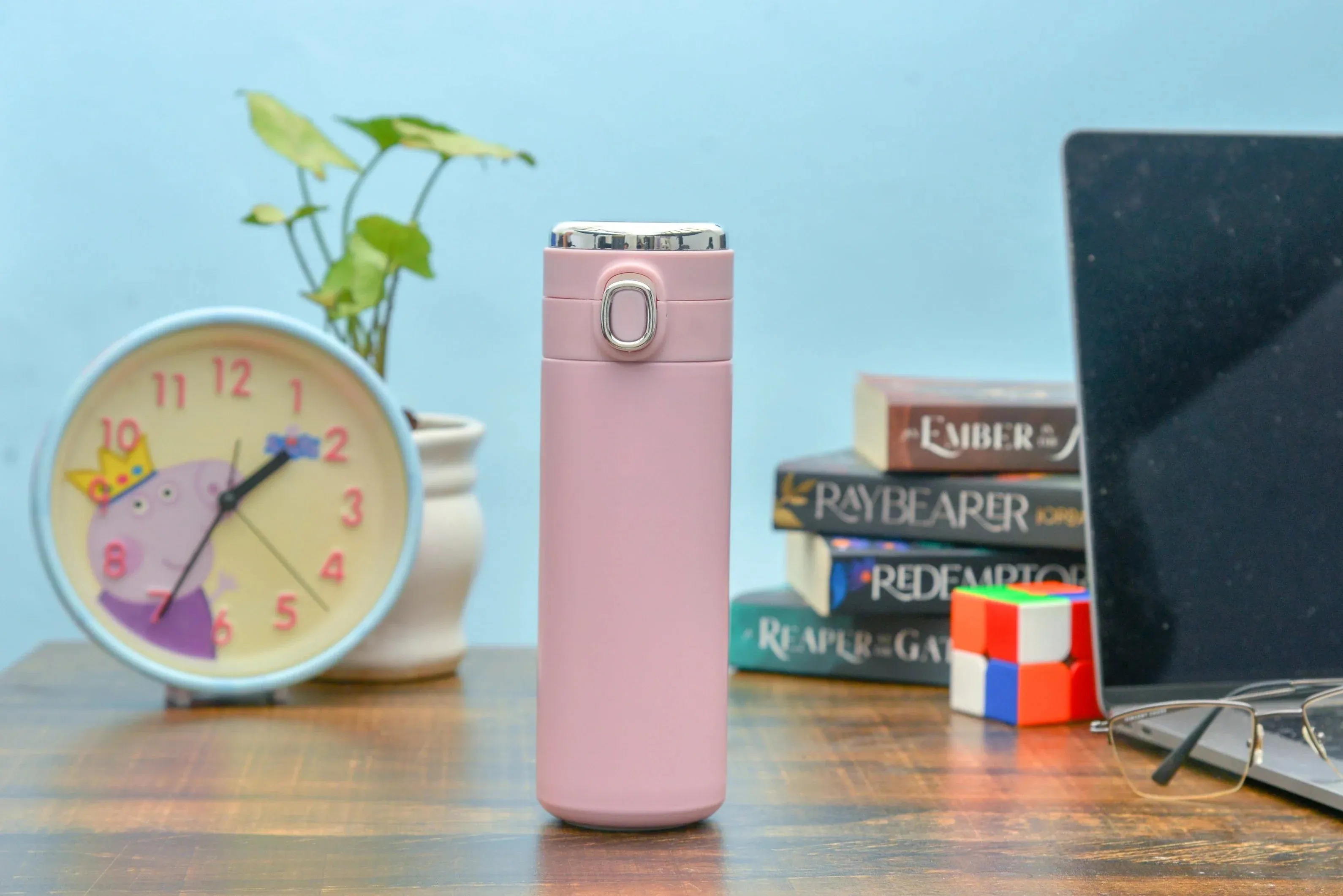 Customized Mini Temperature Bottle With Vaccum Cup - Pink & All in One Men's Combo (3 pcs) - Wine