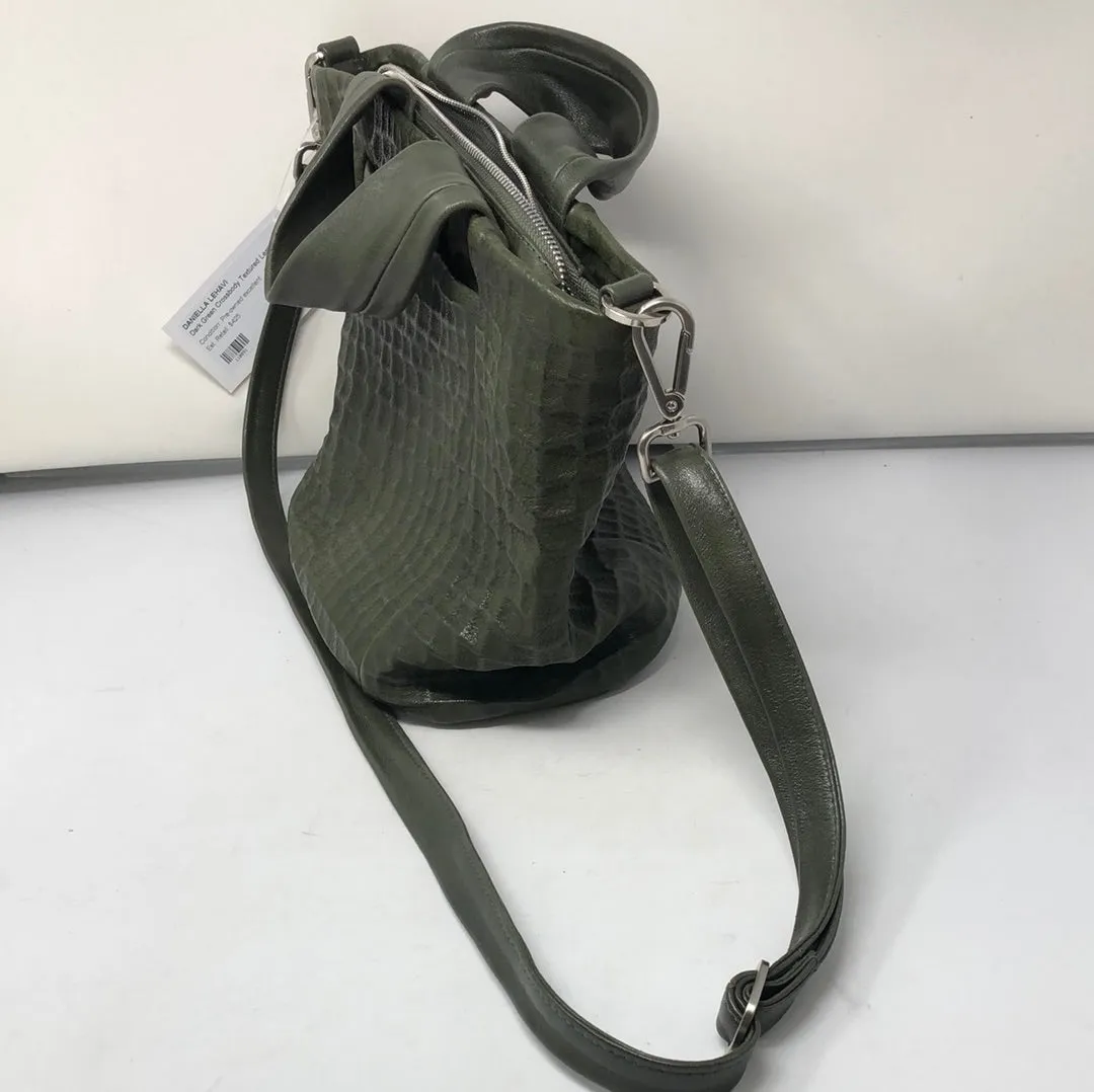 Daniella Lehavi Dark Green Crossbody Textured Leather Bag