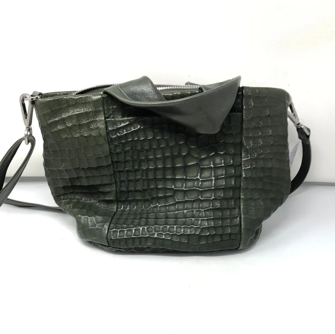 Daniella Lehavi Dark Green Crossbody Textured Leather Bag