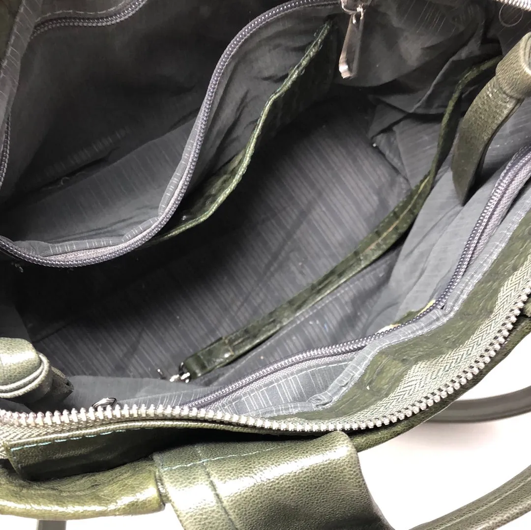 Daniella Lehavi Dark Green Crossbody Textured Leather Bag