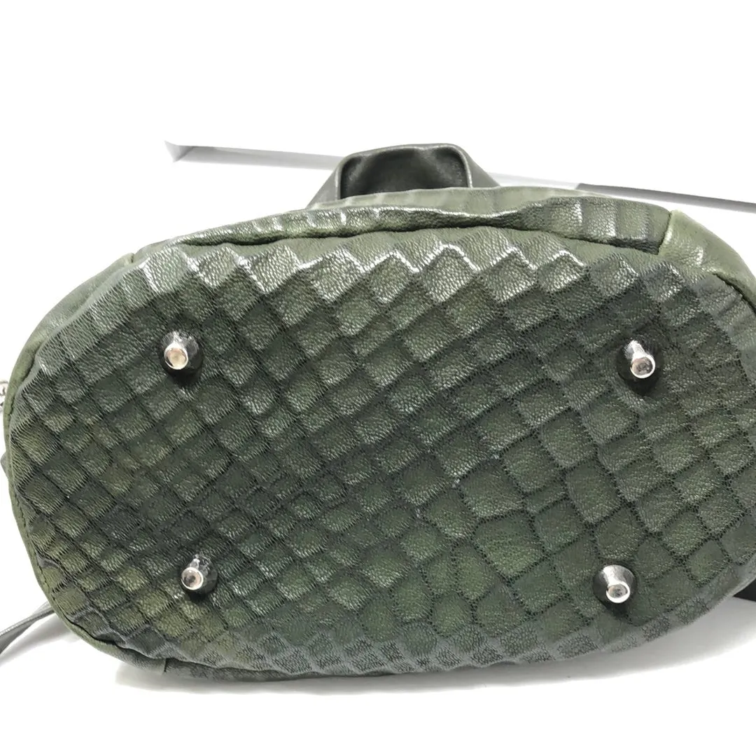 Daniella Lehavi Dark Green Crossbody Textured Leather Bag