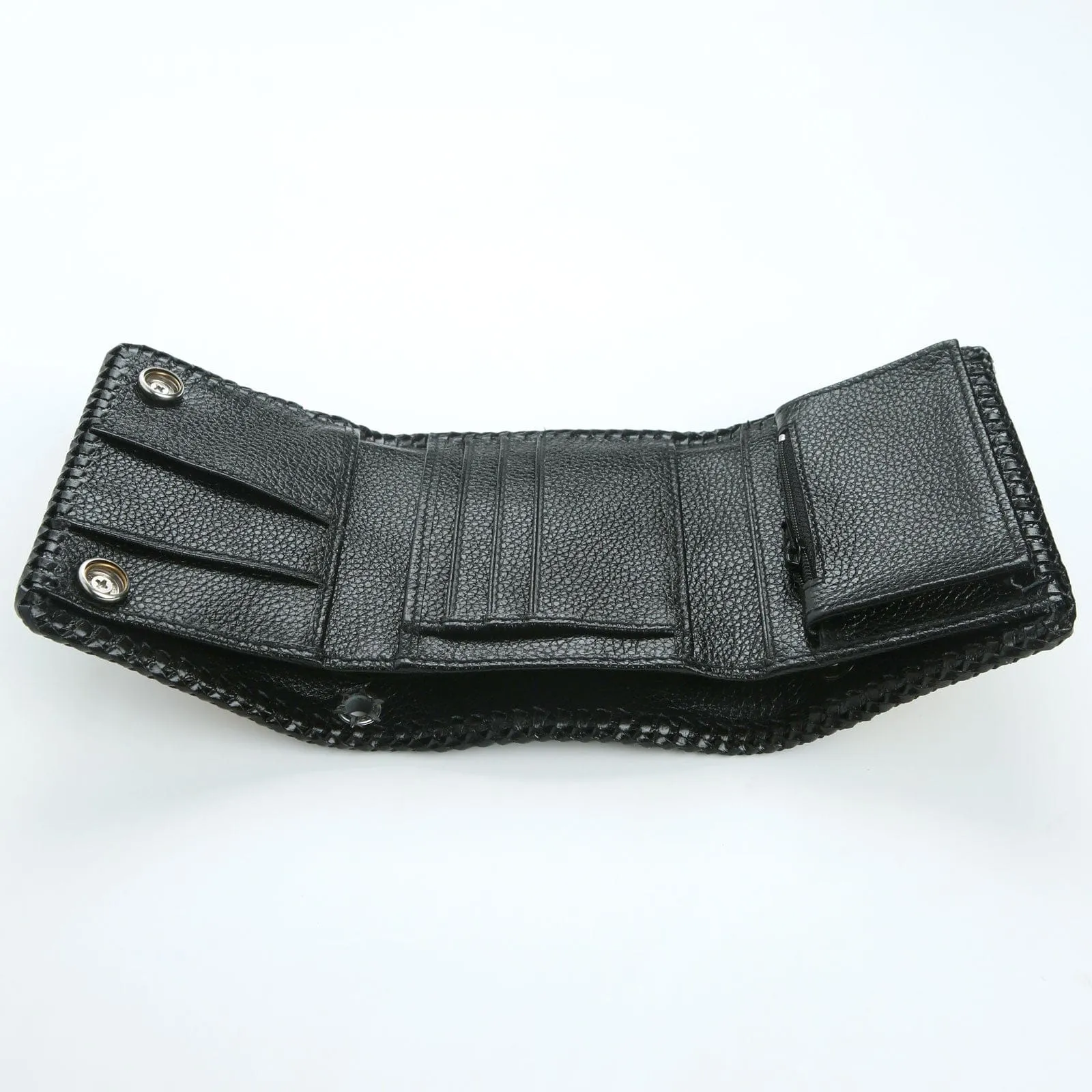 Dark Grey Snake Leather Biker Wallet
