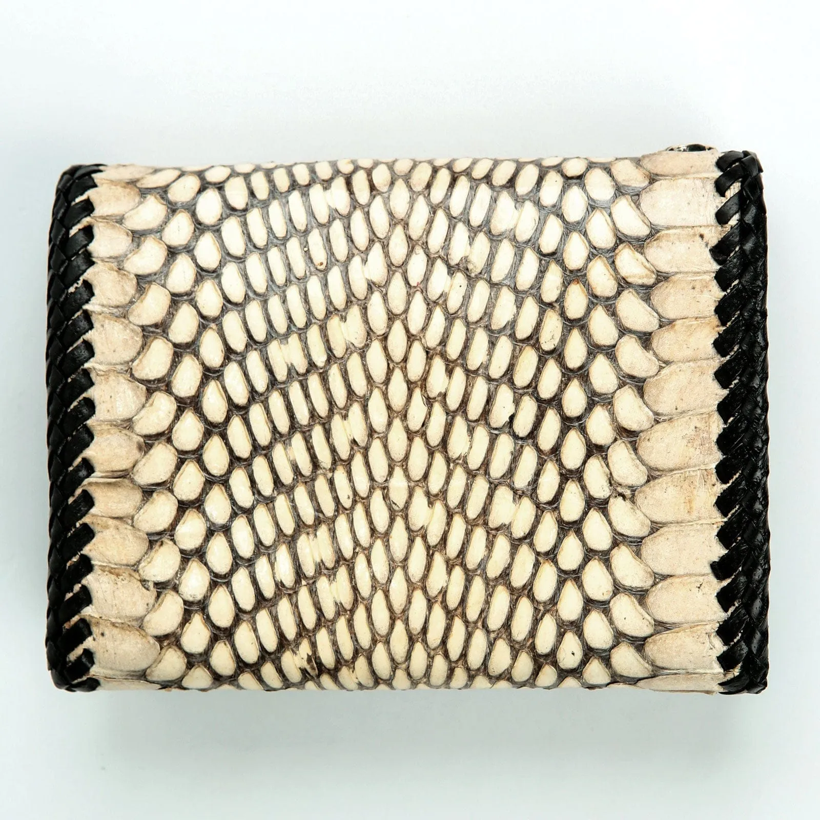 Dark Grey Snake Leather Biker Wallet