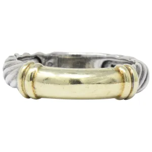 David Yurman 14 Karat Gold Sterling Silver Metro Cable Stack Band Ring