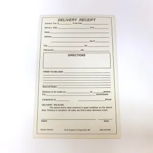 Delivery Receipt Form (Set of 100)
